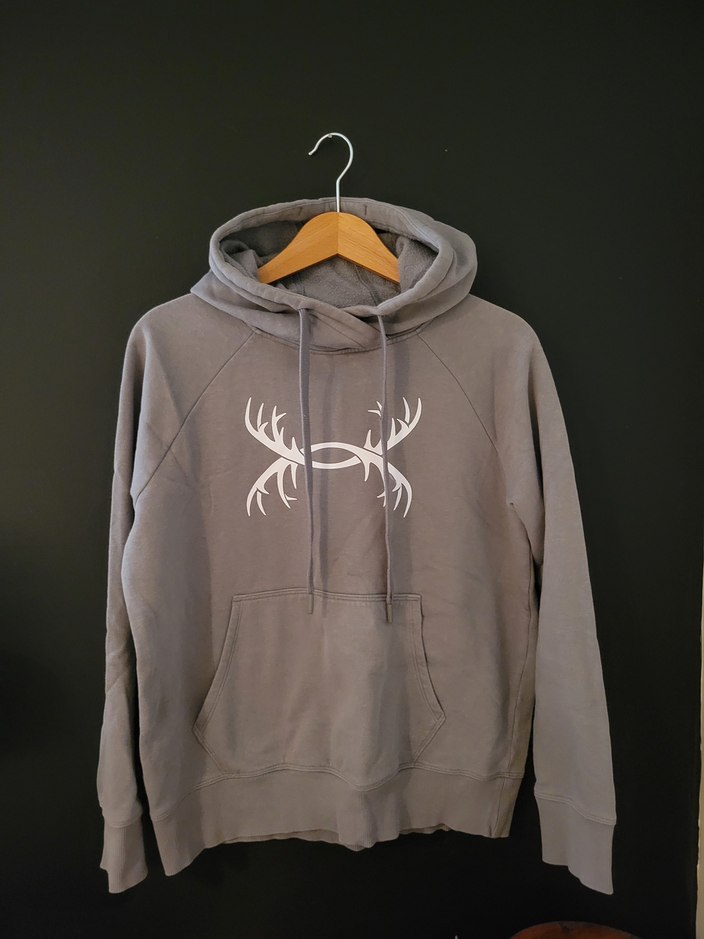 Under Armour Women's Gray Hoodie with White Logo Graphic